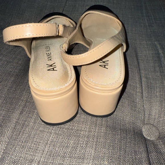 Anne Klein Beige and Black Slingback Heels - Picture 2 of 3